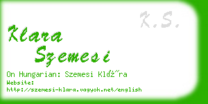 klara szemesi business card